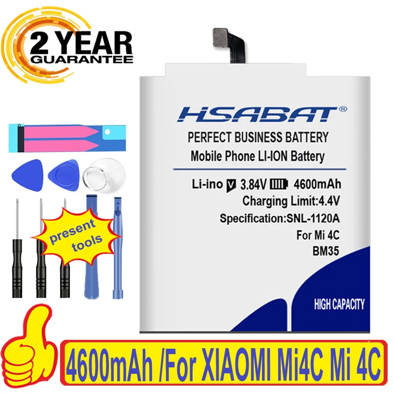 HSABAT 100% новый BM35 4400mAh для Xiaomi 4C Mi4C Mi батареи|battery for|xiaomi bm35xiaomi mi4c battery bm35 |