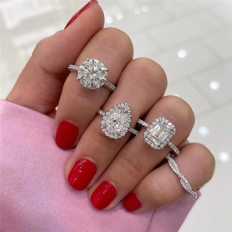 Silver Metal Geometric Square Water Drop Zircon Ring Woman Wedding Outing Fashion Jewelry Gift
Silver Metal Geometric Square Water Drop Zircon Ring Woman Wedding Outing Fashion Jewelry Gift
