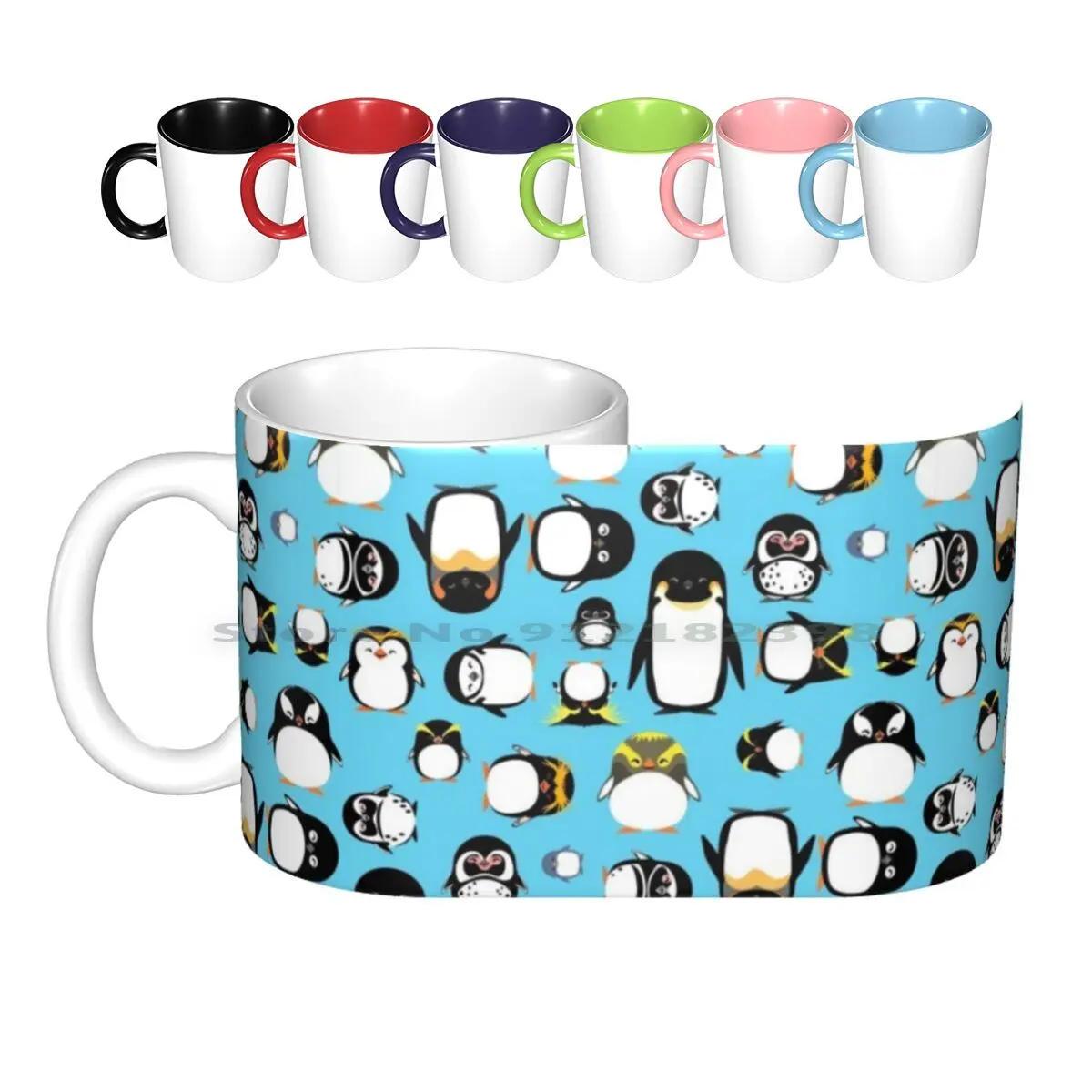 

Керамические кружки с надписью «Знайте свои Пингвины», кофейные чашки, кружка для молока и чая, пингвины, аделье, Африканский фарфор, эрект, ...