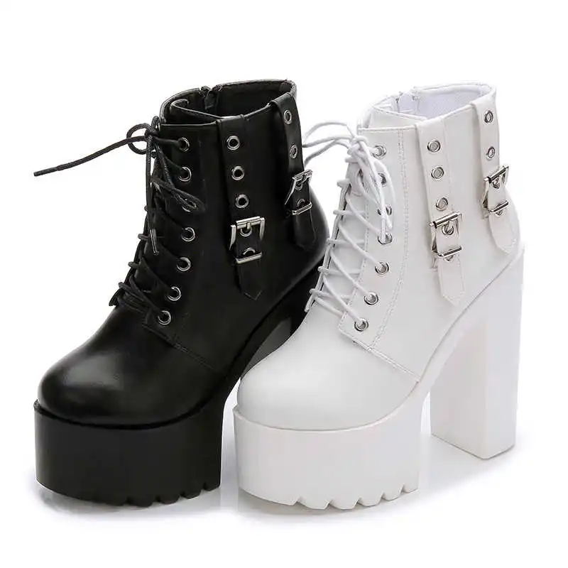 waterproof white super high heel short boots muffin New 14cm platform lace up women's shoes show thick heel boots
waterproof white super high heel short boots muffin New 14cm platform lace up women's shoes show thick heel boots