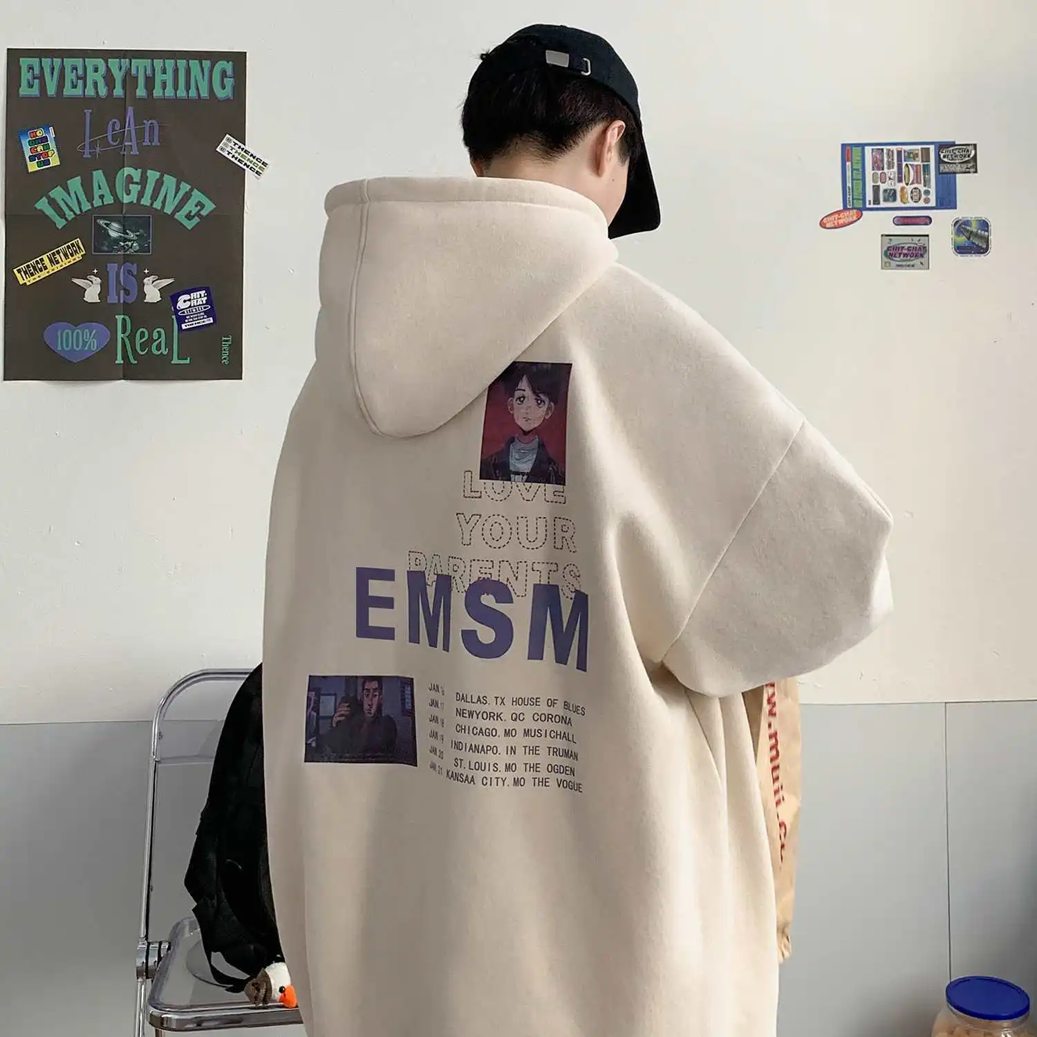 Autumn and winter Beige Hoodie men's style loose back print Plush thickened apricot couple boyfriend style
Autumn and winter Beige Hoodie men's style loose back print Plush thickened apricot couple boyfriend style