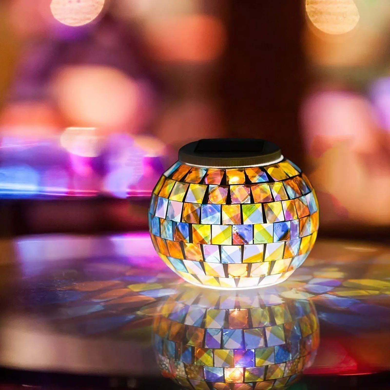 Colorful Solar Glass Jar Light Mosaics Glass Ball Garden Solar Light Table Lamp Garden patio decorations Holiday gift Solar ligh 
Colorful Solar Glass Jar Light Mosaics Glass Ball Garden Solar Light Table Lamp Garden patio decorations Holiday gift Solar ligh