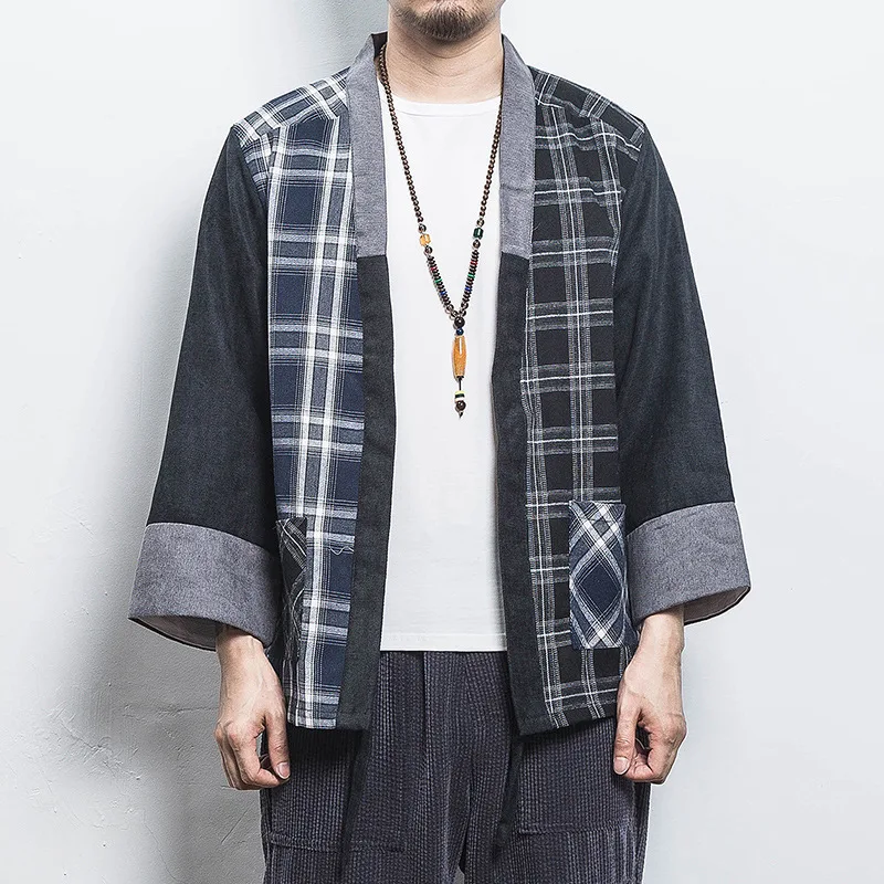 Aransue 2021 Spring Summer Chinese Style Top Kimono Plaid Cardigan Hanfu Men's Shirt Japanese Wear 
Aransue 2021 Spring Summer Chinese Style Top Kimono Plaid Cardigan Hanfu Men's Shirt Japanese Wear