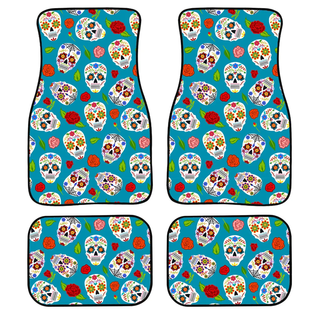 Blue Yellow Sugar Skull Car Mat Universal Fit 4-Piece Set Car Floor Mats Heavy Duty All Weather with Rubber Backing Non Slip New
Blue Yellow Sugar Skull Car Mat Universal Fit 4-Piece Set Car Floor Mats Heavy Duty All Weather with Rubber Backing Non Slip New