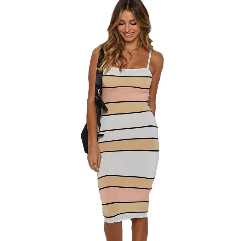 Woman Striped Dress 2021 Spring Summer Dress Fashion Printed stripes Sleeveless Slim Sexy Spaghetti Strap Midi Dresses Casual
Woman Striped Dress 2021 Spring Summer Dress Fashion Printed stripes Sleeveless Slim Sexy Spaghetti Strap Midi Dresses Casual
