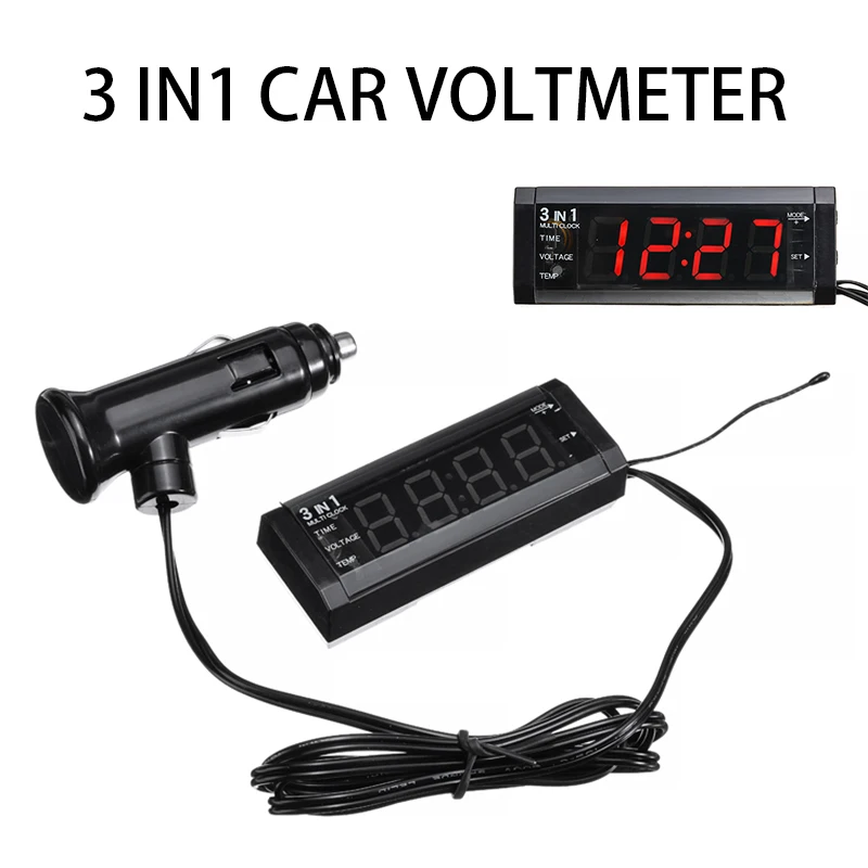 DC 12V Waterproof Car Voltmeter Car Boat Motorcycle LED Digital Display Clock Thermometer Voltage Meter
DC 12V Waterproof Car Voltmeter Car Boat Motorcycle LED Digital Display Clock Thermometer Voltage Meter