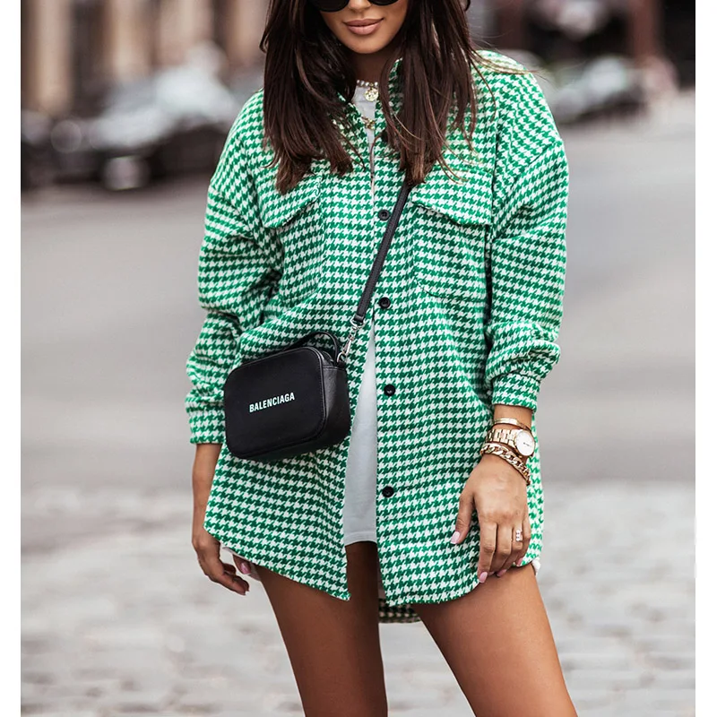 Autumn and Winter Fashion New Women's Veste Femme Lapel Long-Sleeved Stitching Cardigan Coat Loose Casual Houndstooth Jacket Y2k
Autumn and Winter Fashion New Women's Veste Femme Lapel Long-Sleeved Stitching Cardigan Coat Loose Casual Houndstooth Jacket Y2k