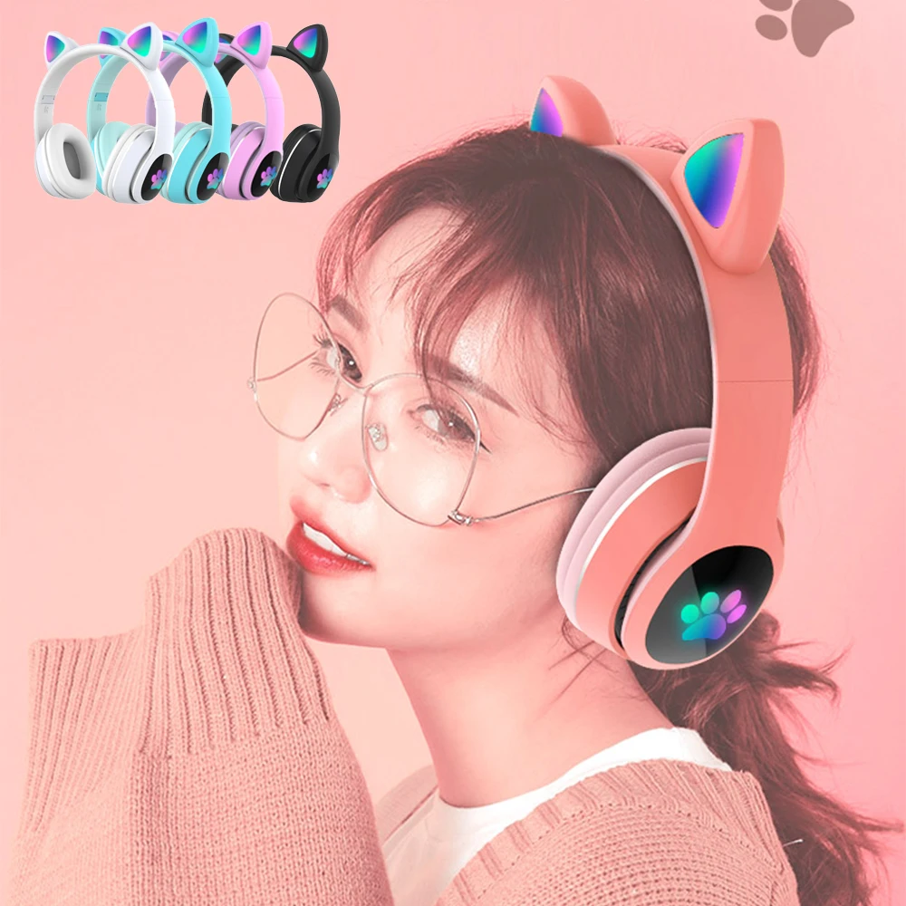 RGB LED Cat Earphones Wireless Headphone Bluetooth 5.0 Noise Cancelling Headphones Kid Girsl Stereo Bass Music Headset Gift
RGB LED Cat Earphones Wireless Headphone Bluetooth 5.0 Noise Cancelling Headphones Kid Girsl Stereo Bass Music Headset Gift