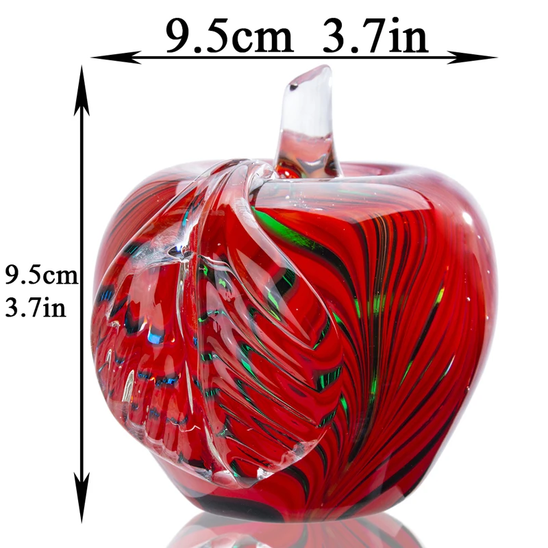 H&D 3.7'' Murano Glass Blown Red Apple Paperweight Unique Handmade Figurine Collectible Christmas Gift Fengshui Home Decor Craft
H&D 3.7'' Murano Glass Blown Red Apple Paperweight Unique Handmade Figurine Collectible Christmas Gift Fengshui Home Decor Craft