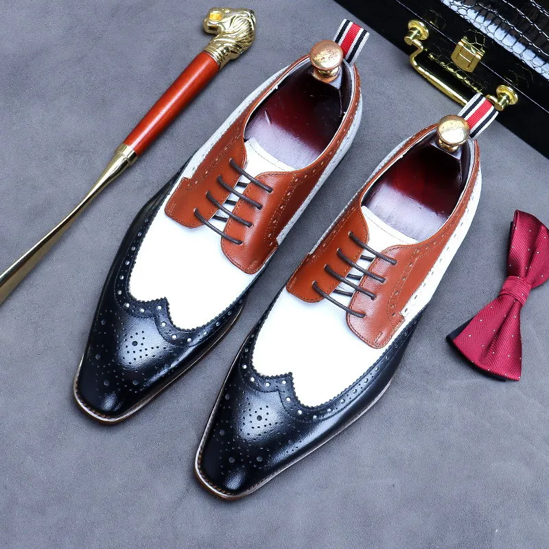 Luxury Mens White Dress Shoes Designer Pointed Toe Mixed Colors Business Leisure Brogue Trending Zapatos Cow Leather 37-46 ERRFC
Luxury Mens White Dress Shoes Designer Pointed Toe Mixed Colors Business Leisure Brogue Trending Zapatos Cow Leather 37-46 ERRFC