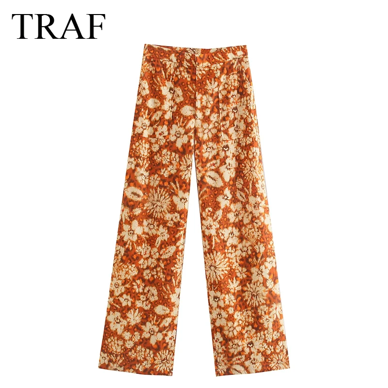 TRAF ZA Pants Fashion Spring and Autumn Vintage Woman Clothes Floral Print Casual Straight Female Chic Zipper Fly Long Trousers
TRAF ZA Pants Fashion Spring and Autumn Vintage Woman Clothes Floral Print Casual Straight Female Chic Zipper Fly Long Trousers