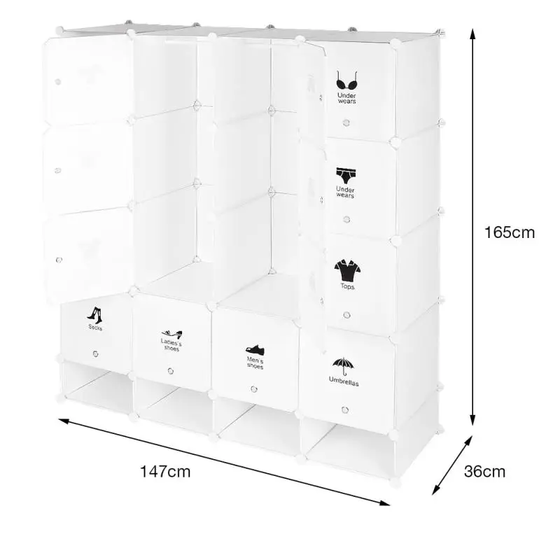 DIY Storage Shelf Cabinet Wardrobes 4-layer Plastic Wardrobe With Shoe Cabinet Multifunctional Storage Rack Bedroom Furniture HW
DIY Storage Shelf Cabinet Wardrobes 4-layer Plastic Wardrobe With Shoe Cabinet Multifunctional Storage Rack Bedroom Furniture HW