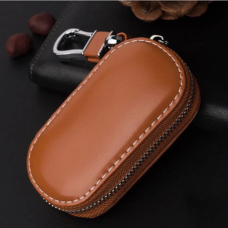 Car Key Case Holder Genuine Leather Car Smart Key Chain Holder Zipper Remote Fob Case Cover Protector Bag Keyring Wallet
Car Key Case Holder Genuine Leather Car Smart Key Chain Holder Zipper Remote Fob Case Cover Protector Bag Keyring Wallet