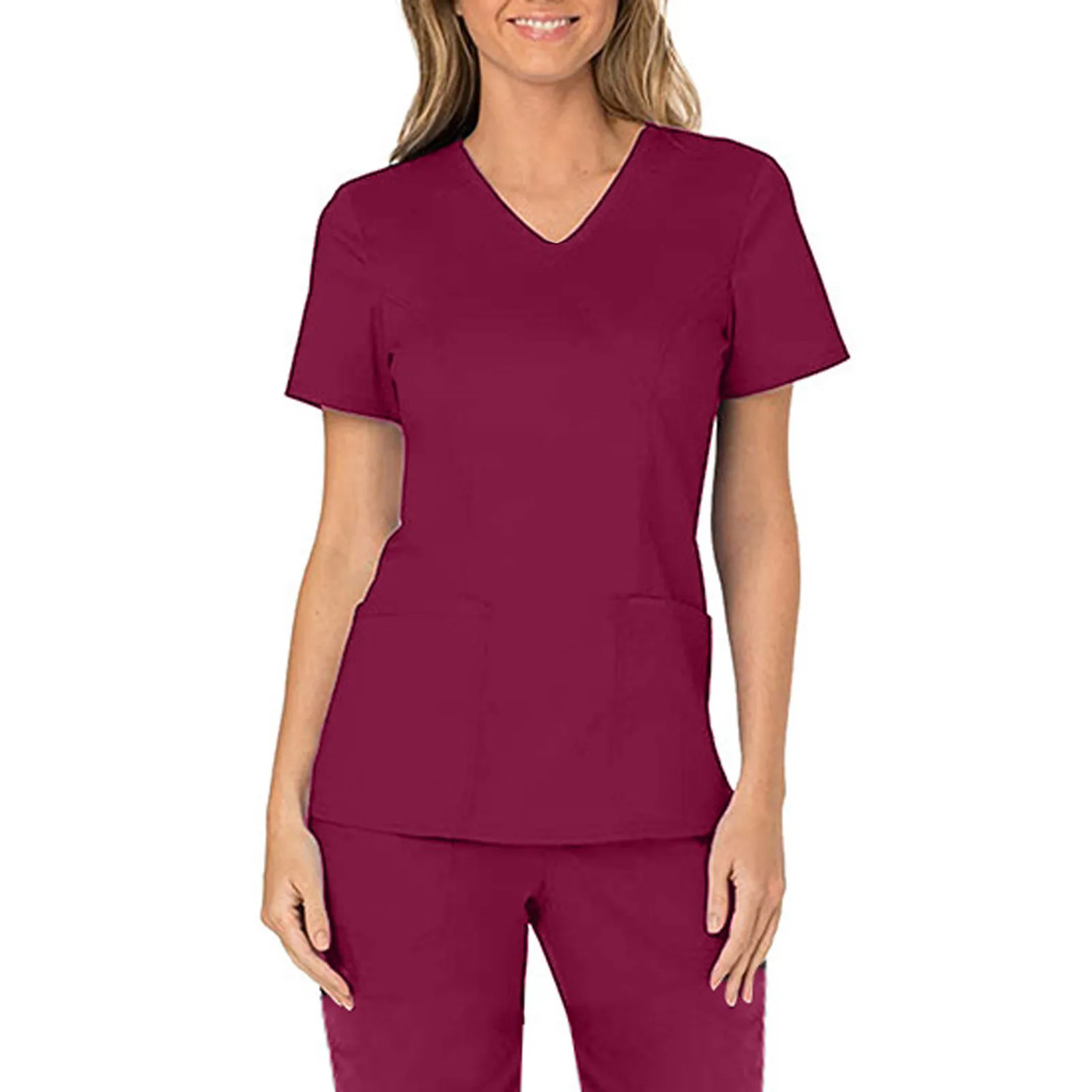 Nurse Overalls Scrubs Women Solid Short Sleeve V-neck Tops Nursing Work Uniform T-shirts Pet Shop Beauty Salon Uniforms A50
Nurse Overalls Scrubs Women Solid Short Sleeve V-neck Tops Nursing Work Uniform T-shirts Pet Shop Beauty Salon Uniforms A50