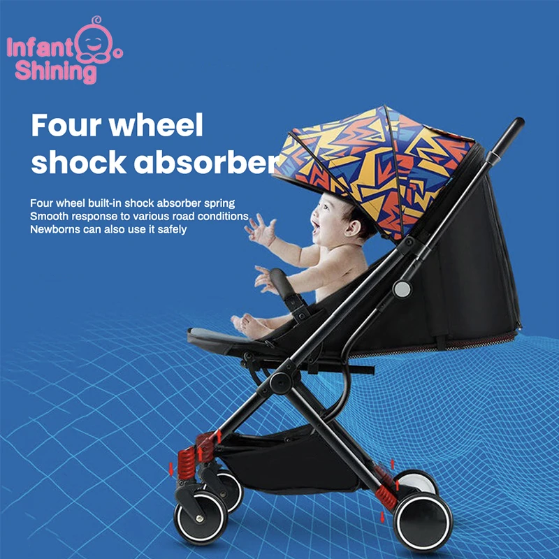 

Детская коляска Shinings, легкие коляски для новорожденных, противоударные Вездеходные Коляски, Реверсивный автомобиль