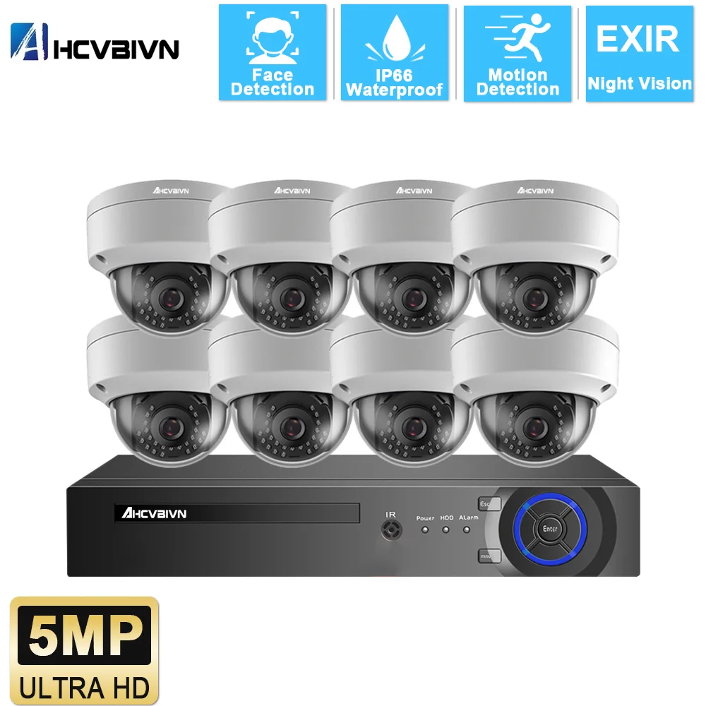 H.265+ 8CH CCTV System 5MP POE NVR Kit Face Detection Outdoor Waterproof IP66 Security 5MP POE IP Camera Video Surveillance set
H.265+ 8CH CCTV System 5MP POE NVR Kit Face Detection Outdoor Waterproof IP66 Security 5MP POE IP Camera Video Surveillance set