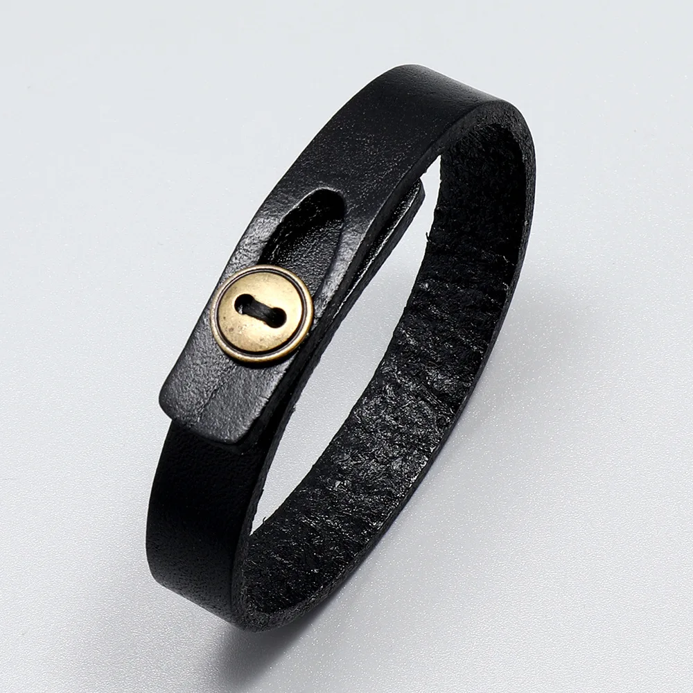 Vintage Punk Genuine Leather Bracelet Men's Jewelry Button Buckle Wrap Wrist on Hand for Women Bangles
Vintage Punk Genuine Leather Bracelet Men's Jewelry Button Buckle Wrap Wrist on Hand for Women Bangles