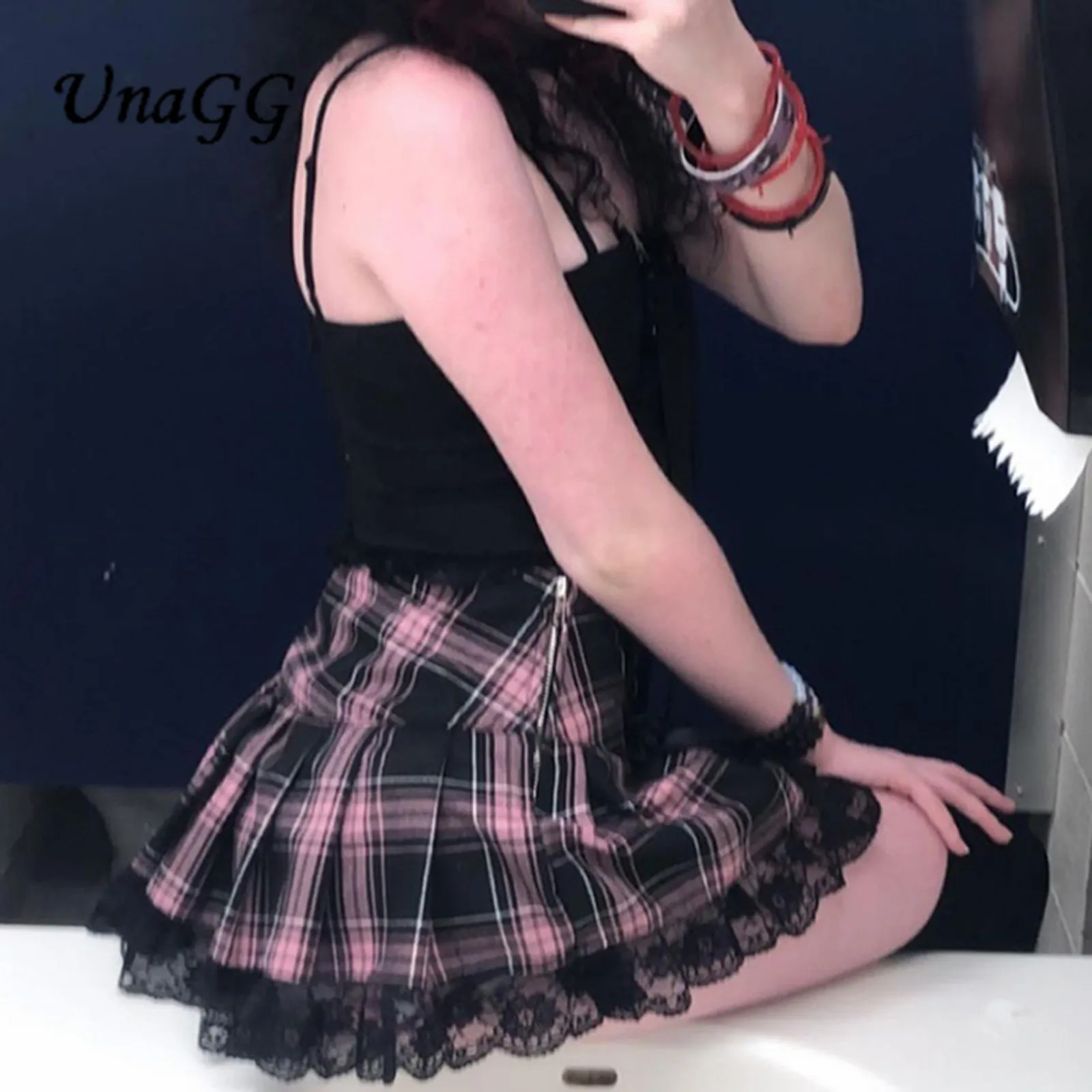 UnaGG Summer Women Skirt 2020 Empire Waist Korean Style Pleated Skirts Women Cute Sweet Girls School Plaid lace Mini Skirt #1211
UnaGG Summer Women Skirt 2020 Empire Waist Korean Style Pleated Skirts Women Cute Sweet Girls School Plaid lace Mini Skirt #1211