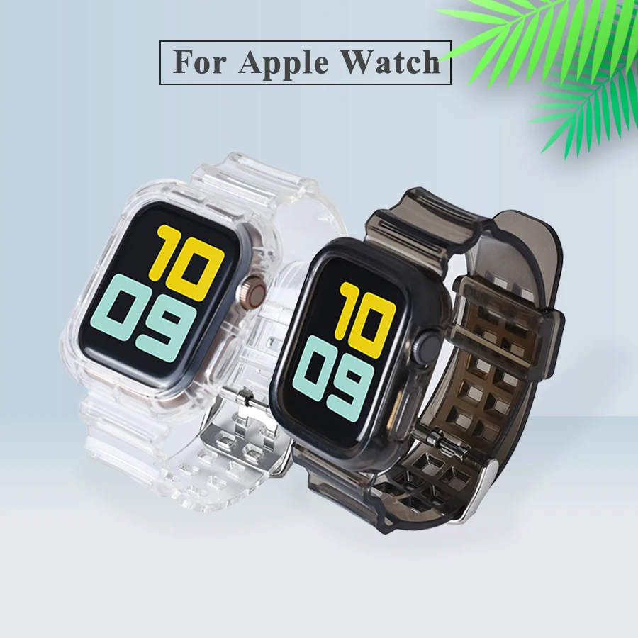 Silicone Watch strap for Apple Watch 5 42mm 44mm 38mm 40mm Transparent glacier Bracelet Band for iwatch 6 5 4 3 2 se Wristband 
Silicone Watch strap for Apple Watch 5 42mm 44mm 38mm 40mm Transparent glacier Bracelet Band for iwatch 6 5 4 3 2 se Wristband