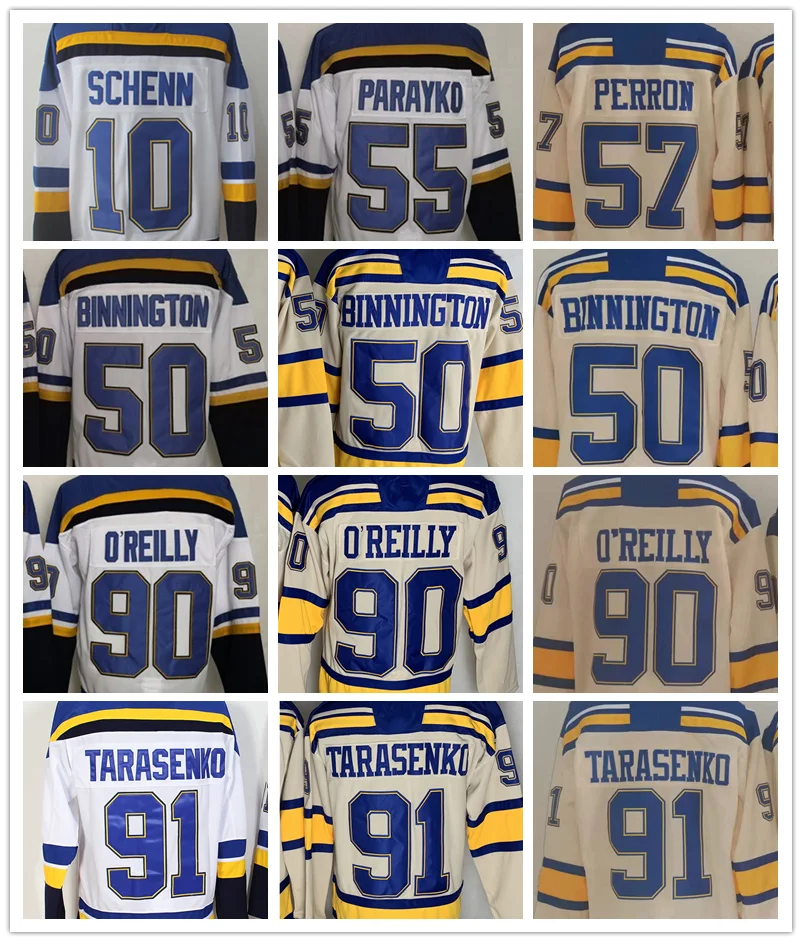 

St. Louis Hockey Jersey Men SCHWARTZ #17 BINNINGTON #50 PARAYKO #55 O'REILLY #90 TARASENKO #91 Retro Women Luxury Brand Youth