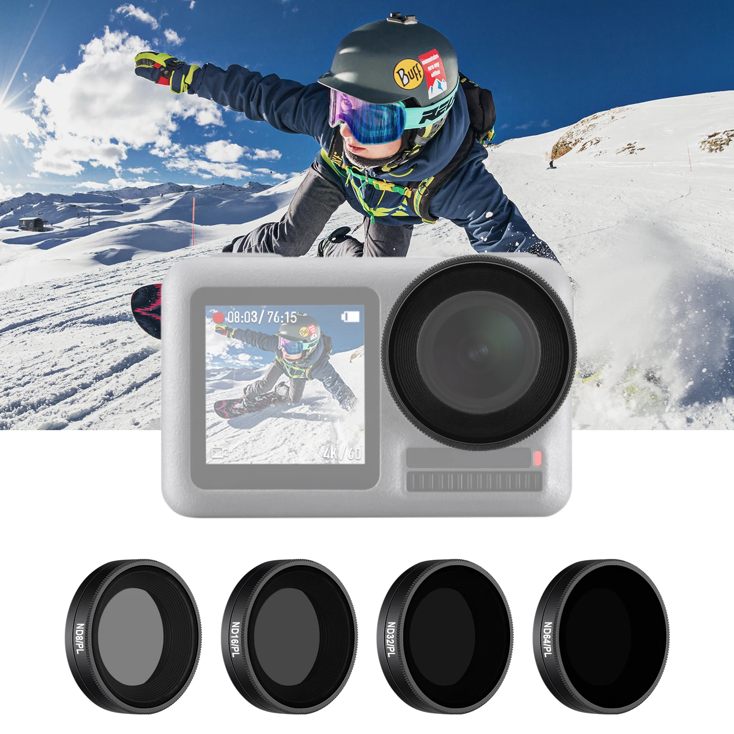 Neewer 4-Pack Filter Set Compatible with DJI Osmo Action, Includes ND8/PL, ND16/PL, ND32/PL, ND64/PL Filter, Direct Thread in
Neewer 4-Pack Filter Set Compatible with DJI Osmo Action, Includes ND8/PL, ND16/PL, ND32/PL, ND64/PL Filter, Direct Thread in
