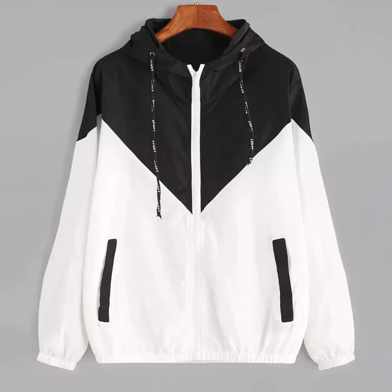 Jackets for women autumn fashion casual hooded stitching long-sleeved sun protection clothing oversized jacket ropa para mujer 
Jackets for women autumn fashion casual hooded stitching long-sleeved sun protection clothing oversized jacket ropa para mujer