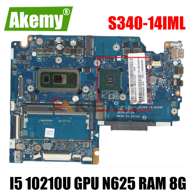 Материнская плата для ноутбука Lenovo S340-14IML Материнская плата ноутбука LA-H104P материнская плата с процессором I5 10210U GPU N625 RAM 8G 100% тест
Материнская плата для ноутбука Lenovo S340-14IML Материнская плата ноутбука LA-H104P материнская плата с процессором I5 10210U GPU N625 RAM 8G 100% тест
