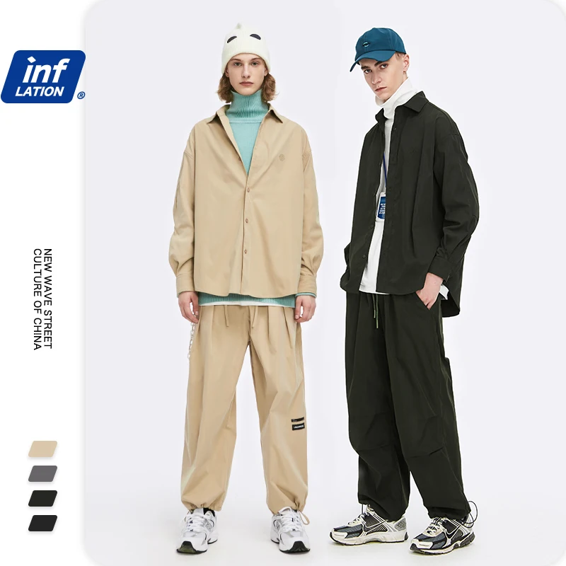 INFLATION Harajuku Men Long Sleeve Shirt Streetwear 2020 Autumn Solid Color Male Shirt Turn-down Collar Loose Fit Men Shirt
INFLATION Harajuku Men Long Sleeve Shirt Streetwear 2020 Autumn Solid Color Male Shirt Turn-down Collar Loose Fit Men Shirt