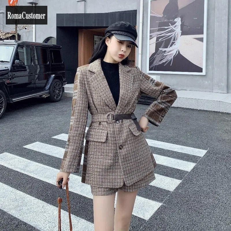 Женский костюм из двух предметов, элегантный повседневный костюм в французском стиле с высокой талией и широкими шортами, Осень-зима
Женский костюм из двух предметов, элегантный повседневный костюм в французском стиле с высокой талией и широкими шортами, Осень-зима