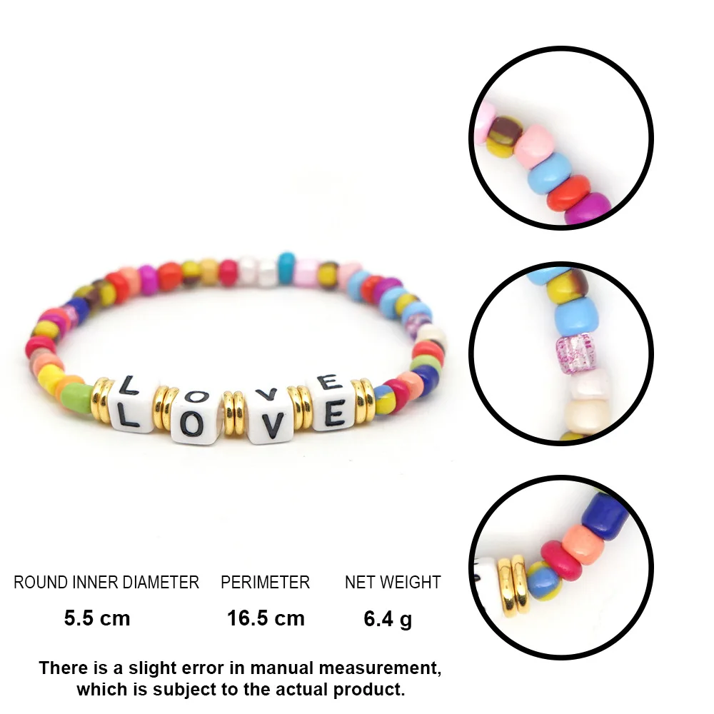 Bracelet Gift Bracelets For Women Colorful Beads Bangle Femme Boho Jewelry SMILE Letter Fashion Bohemian Aesthetic Jewelry
Bracelet Gift Bracelets For Women Colorful Beads Bangle Femme Boho Jewelry SMILE Letter Fashion Bohemian Aesthetic Jewelry