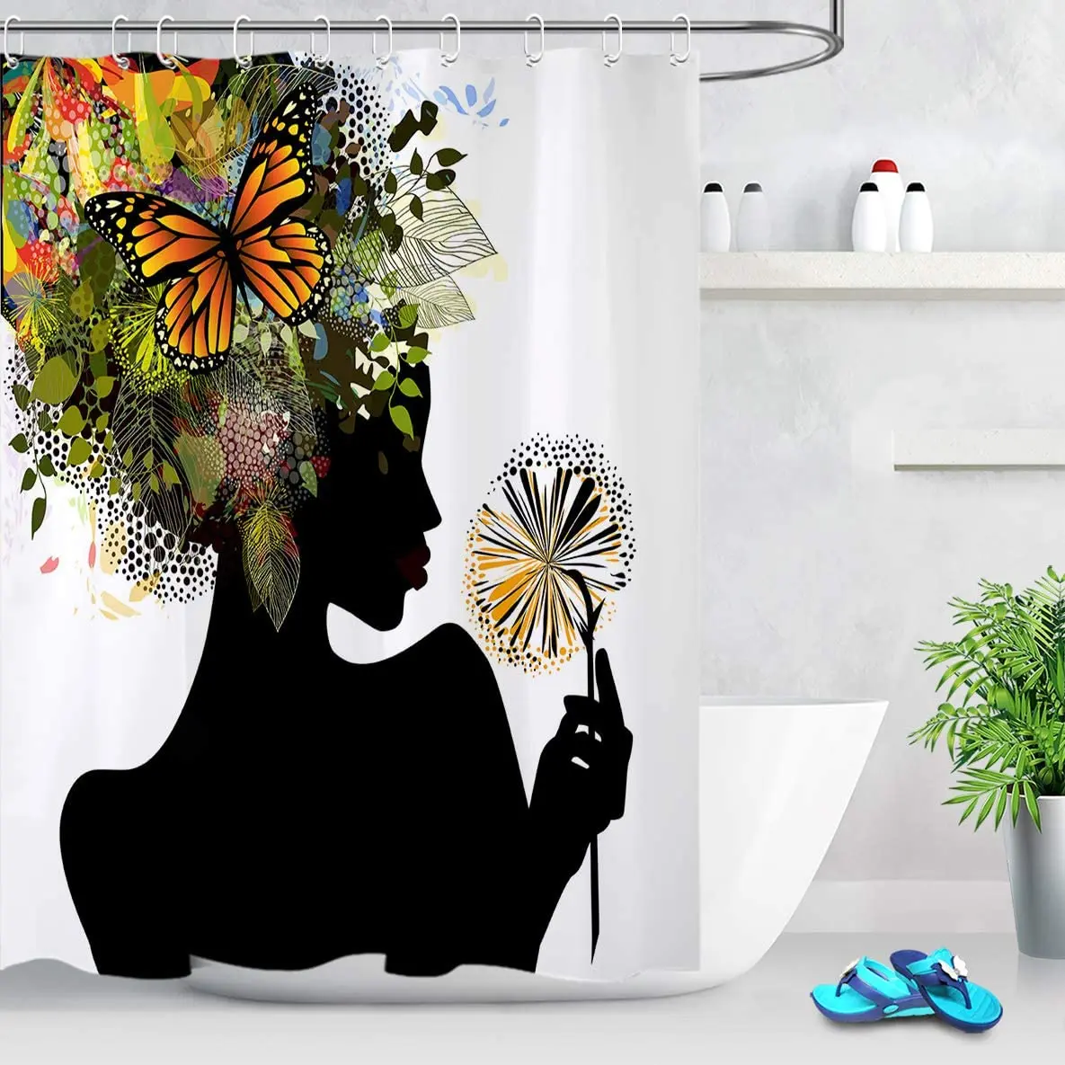 African American Nature Black Girl Shower Curtain Futuristic Design with Nature Harmony Woman Image Funny Black Art
African American Nature Black Girl Shower Curtain Futuristic Design with Nature Harmony Woman Image Funny Black Art