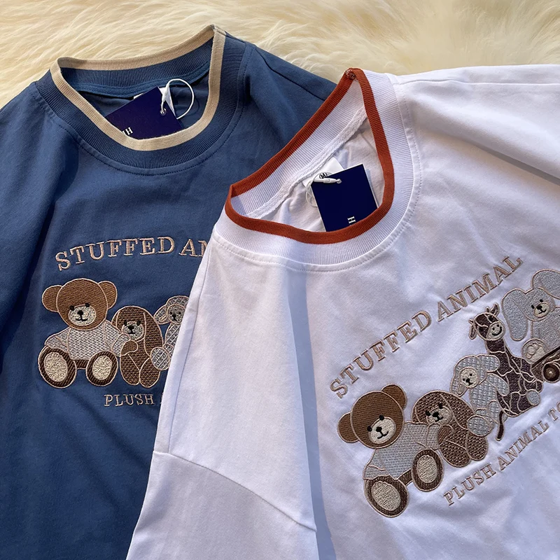 retro Bear Embroidery Cotton T Shirts Women Overszied Tshirts 2021 Summer New Korean Trend Graphic Tee Harajuku Teens Girls Tops
retro Bear Embroidery Cotton T Shirts Women Overszied Tshirts 2021 Summer New Korean Trend Graphic Tee Harajuku Teens Girls Tops
