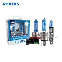 Philips H1 H4 H7 H8 H11 HB3 HB4 9003 9005 9006 12V Diamond Vision 5000K Car Halogen Head Light Fog Lamps Xenon White Bulbs, Pair