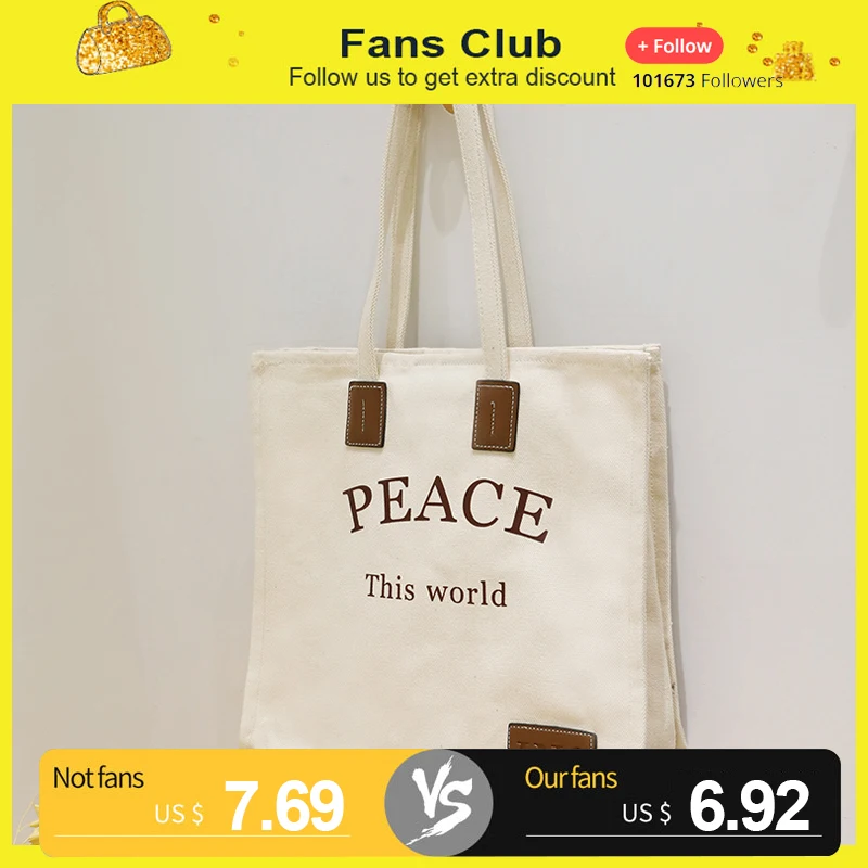 Women's Canvas Shoulder Tote Bag School Book A4 Handbag Stylish Casual Shopping Bag Foldaway Female Simple Cloth Bag Coffee
Women's Canvas Shoulder Tote Bag School Book A4 Handbag Stylish Casual Shopping Bag Foldaway Female Simple Cloth Bag Coffee