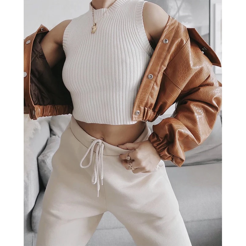 YENKYE Women Vintage Brown Faux Leather Jacket Long Sleeve Pockets Winter Overcoat Fashion 2021 Female Crop Outerwear
YENKYE Women Vintage Brown Faux Leather Jacket Long Sleeve Pockets Winter Overcoat Fashion 2021 Female Crop Outerwear