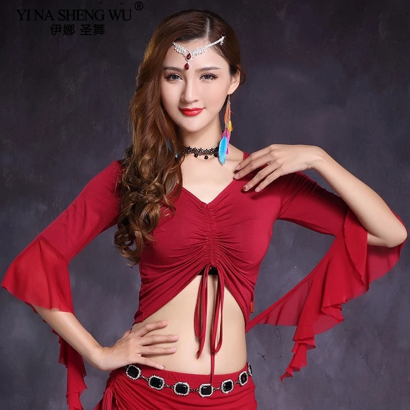 Belly Dance Costume Sexy T-shirt Lady Ruffle Sleeves Tops&Tees Practice Clothing Belly Dance Shirt Tops Pants Oriental DanceWear
Belly Dance Costume Sexy T-shirt Lady Ruffle Sleeves Tops&Tees Practice Clothing Belly Dance Shirt Tops Pants Oriental DanceWear