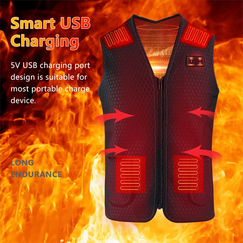 Heating Vest Warmer 7 Heating Zones USB Powered Rechargeable Thermal Waistcoat Winter Warm Fever Vest Heated Vests for Men Women
Heating Vest Warmer 7 Heating Zones USB Powered Rechargeable Thermal Waistcoat Winter Warm Fever Vest Heated Vests for Men Women