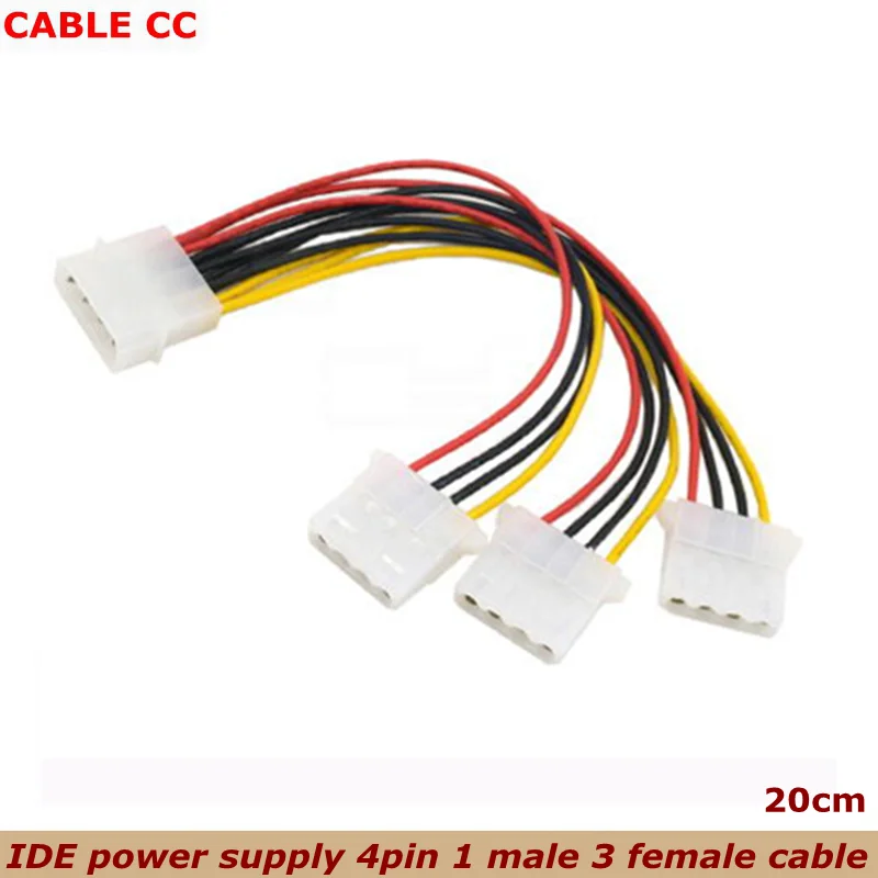 20 см Лучшая цена 4-контактный IDE чехол шнур питания HY1578 Molex штекер на 3-портовый