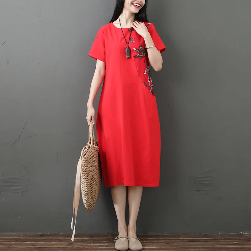 2021 Summer Dress Women National Wind Dress Casual Women's Dresses Cotton Linen Short Sleeve Loose Plus Size Dress Women Fashion
2021 Summer Dress Women National Wind Dress Casual Women's Dresses Cotton Linen Short Sleeve Loose Plus Size Dress Women Fashion