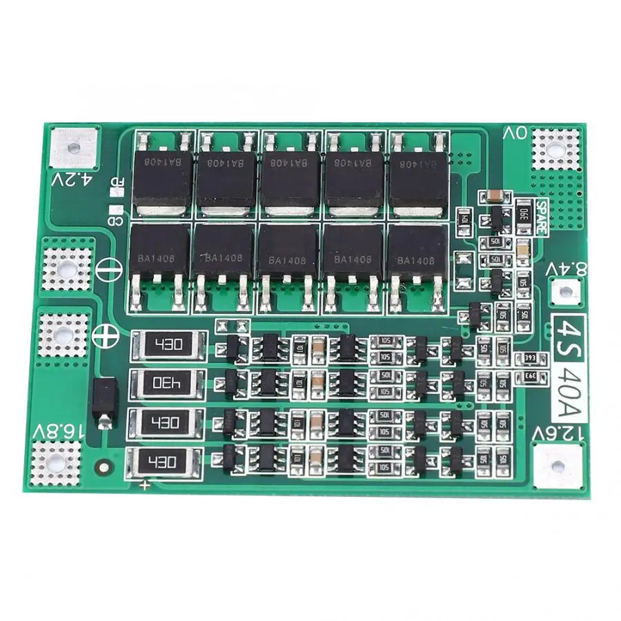 4S 40A 14 8 в 16 18650 Защитная плата для зарядки литиевого аккумулятора BMS PCB защитный