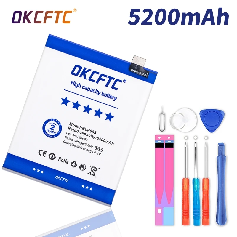 Original for Oneplus 6T /Oneplus 7 Phone Battery BLP685 5200mAh High Capacity One Plus Phone Batteries Free Tools Phone AKKU
Original for Oneplus 6T /Oneplus 7 Phone Battery BLP685 5200mAh High Capacity One Plus Phone Batteries Free Tools Phone AKKU