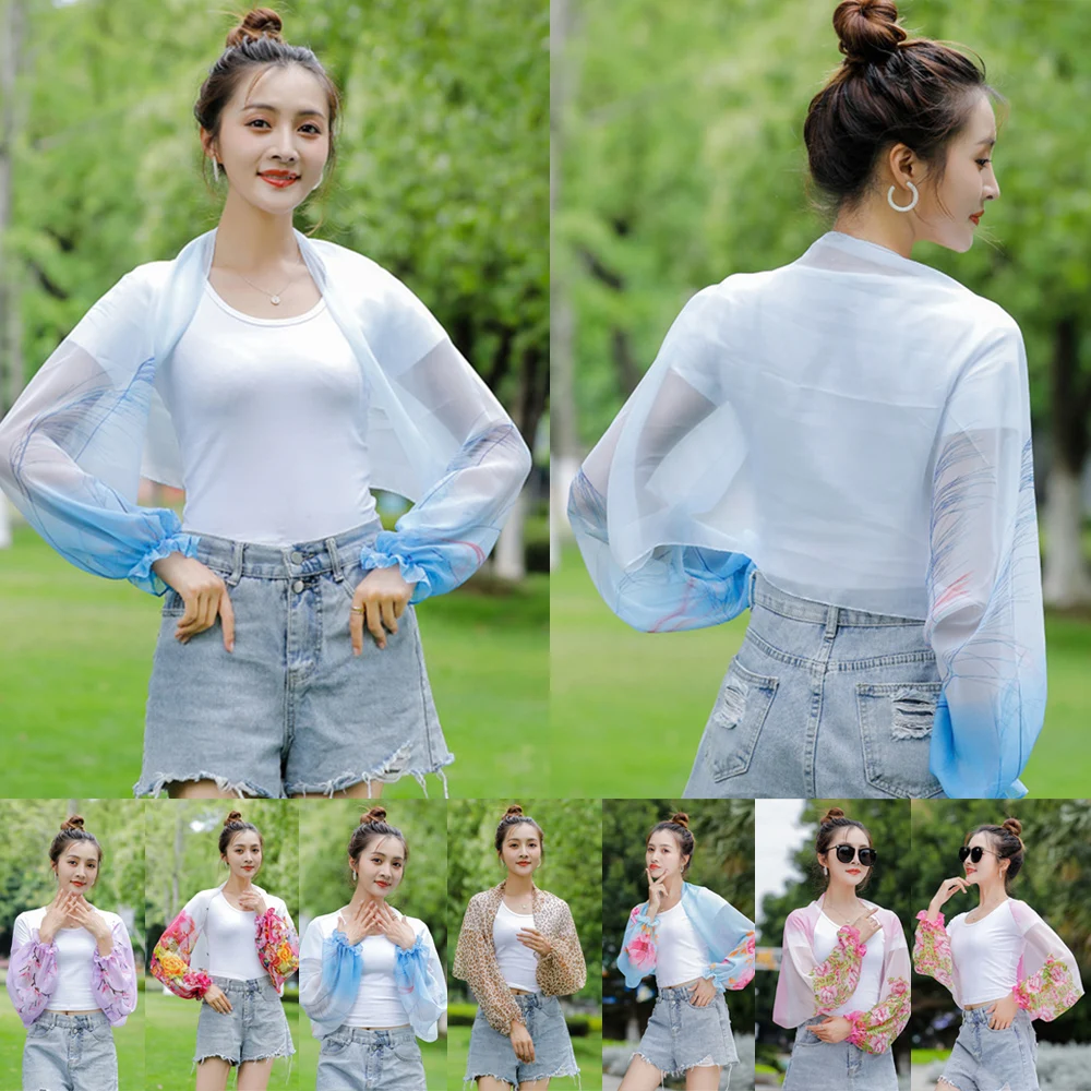 Women's Summer Chiffon Sacrf Long Sleeve Beach Shawl Tops Light Sunscreen Dust-proof And Breathable High Quality Sunscreen Shawl
Women's Summer Chiffon Sacrf Long Sleeve Beach Shawl Tops Light Sunscreen Dust-proof And Breathable High Quality Sunscreen Shawl