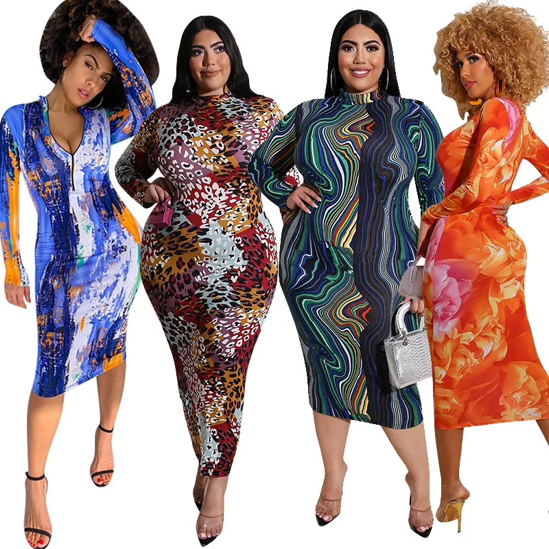 Woman Plus Size Printed Tight-Fitting Midi Dress 2021 Female Oversize Slim Bag Hip Dresses Long Sleeve Turtleneck Dress Vestidos
Woman Plus Size Printed Tight-Fitting Midi Dress 2021 Female Oversize Slim Bag Hip Dresses Long Sleeve Turtleneck Dress Vestidos
