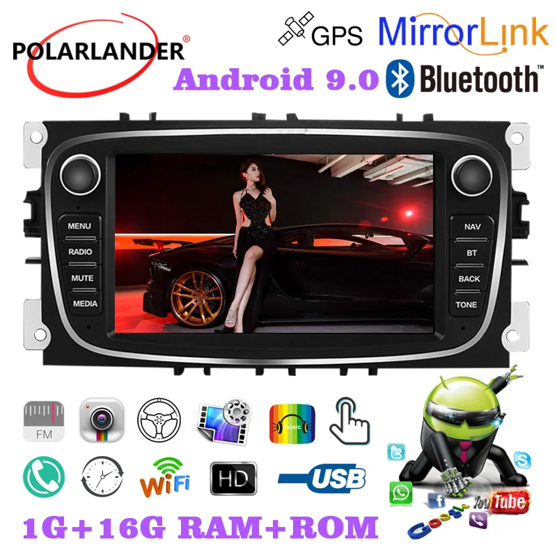 

Car Radio 2 Din Capacitive Touch Screen 2 USB Dual-ingot Android 7 Inch GPS TFT MP5 For Ford/Focus/S-Max/Mondeo 9/GalaxyC-Max