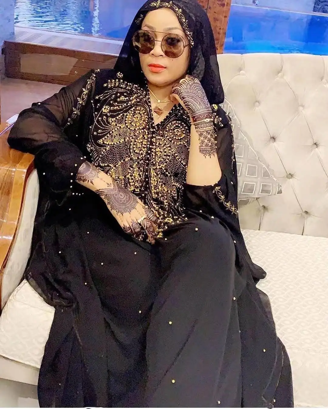 Houseofsd New Fashion African Design Bazin Chiffon Long Sleeve Dashiki Dress For Women Muslim Beads Diamond Hood Free Size Abaya
Houseofsd New Fashion African Design Bazin Chiffon Long Sleeve Dashiki Dress For Women Muslim Beads Diamond Hood Free Size Abaya