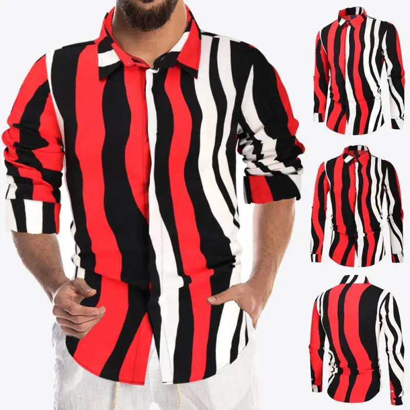Spring and Autumn Men's New Printed Long Sleeve Shirt Casual All-match 3D Striped Top T-shirt
Spring and Autumn Men's New Printed Long Sleeve Shirt Casual All-match 3D Striped Top T-shirt