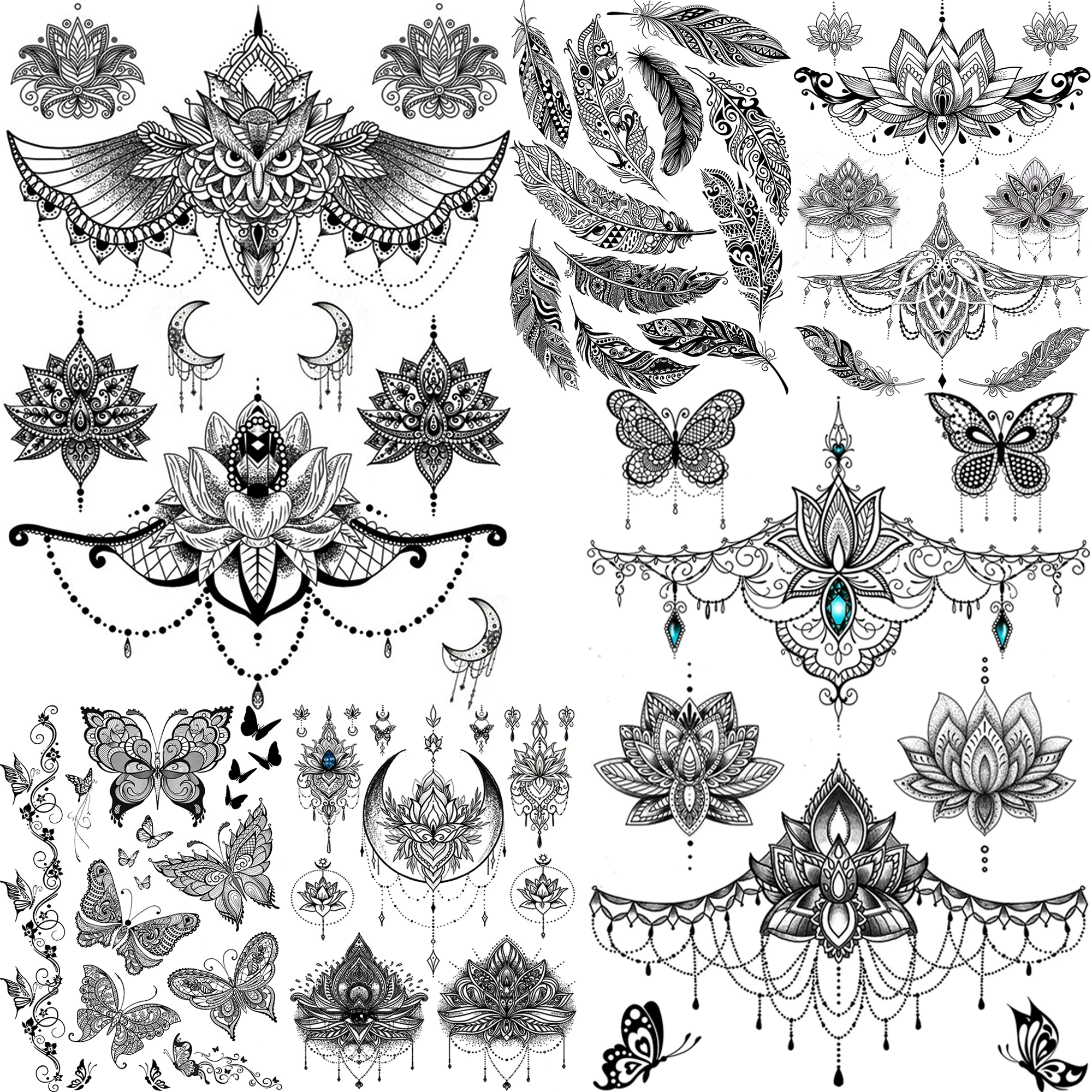 YURAN Women Girl Big Arm Owl Fake Tattoo Temporary Mandala Flower Henna India Tatoo Stickers Custom Black Turtle Tattoos Girls
YURAN Women Girl Big Arm Owl Fake Tattoo Temporary Mandala Flower Henna India Tatoo Stickers Custom Black Turtle Tattoos Girls