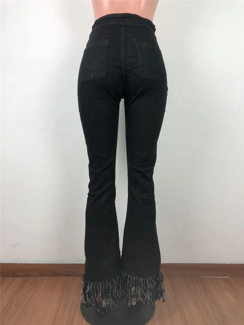 Adogirl Hot Sale Washed Tassel Denim Flare Pants Women Jeans Button Fly Stretchy Foot Cut Trousers Streetwear
Adogirl Hot Sale Washed Tassel Denim Flare Pants Women Jeans Button Fly Stretchy Foot Cut Trousers Streetwear