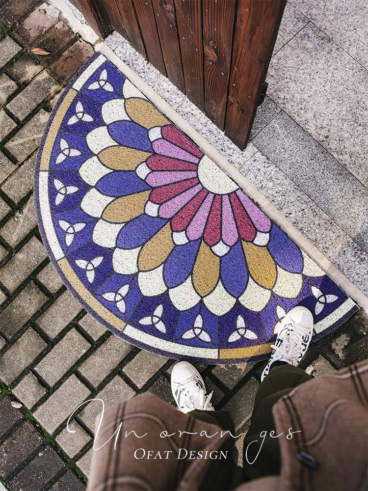 Mandala Pattern Doormat Half-Round Door Mat Indoor Outdoor Rugs Front Rug Low Profile Outside Carpet Easy Clean Entrance Mats
Mandala Pattern Doormat Half-Round Door Mat Indoor Outdoor Rugs Front Rug Low Profile Outside Carpet Easy Clean Entrance Mats