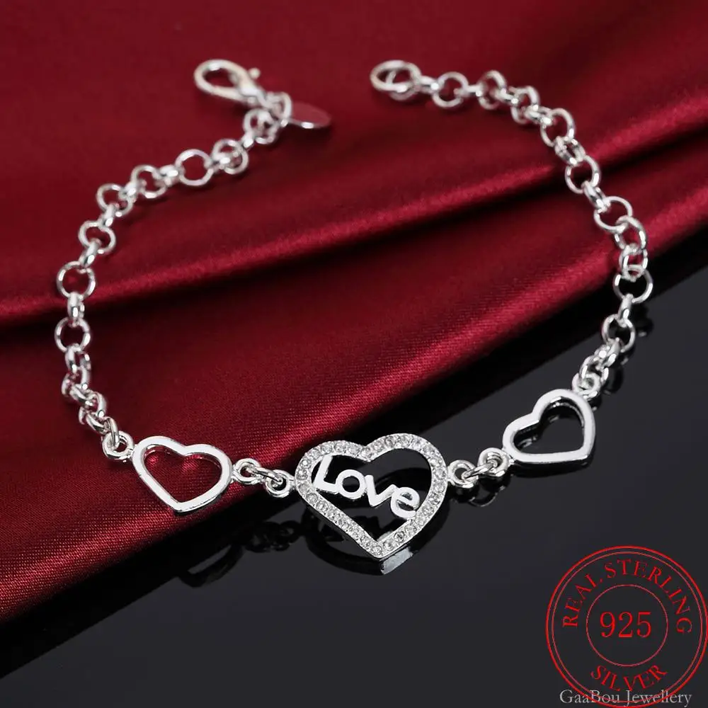 925 Stamp Silver Color heart LOVE Girl Bracelets Geometry Chain Line Party Retro Women's Jewelry 2021 Jewelry Valentine's Gifts
925 Stamp Silver Color heart LOVE Girl Bracelets Geometry Chain Line Party Retro Women's Jewelry 2021 Jewelry Valentine's Gifts